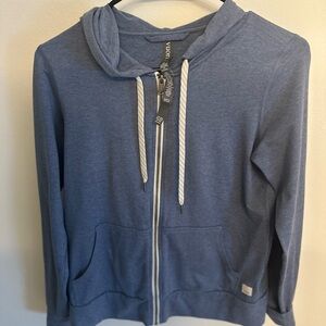 Vuori Heathered Blue Halo Performance Hoodie